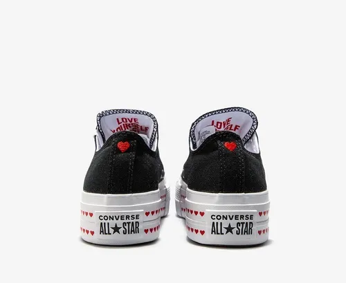 Zapatilla Mujer Converse Plataforma Negra Corazones Novedad