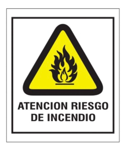 Cartel Señalizacion Riesgo De Incendio Plastico 50x70cm 