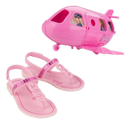 Sandalia Menina Barbie Flight Com Brinquedo Avião 22936