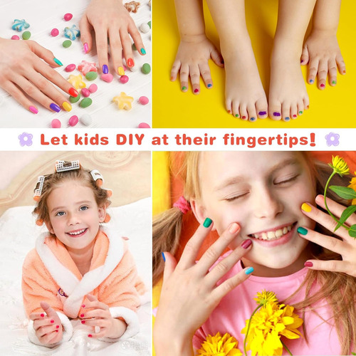 Juego De Esmaltes De Uñas Para Niños, 12 Colores Arcoíris, D