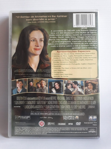 Dvd O Sorriso De Monalisa - Julia Roberts - Ótimo Estado (Usado)