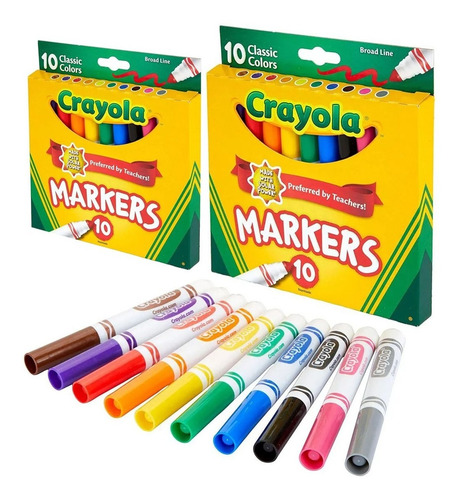 Kit 20 Marcadores Canetinhas Infantil Cores Vivas