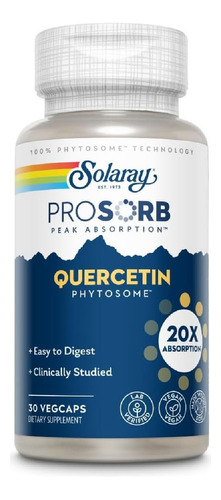 Fitosoma De Quercetina Solaray 30 Cápsulas Veganas