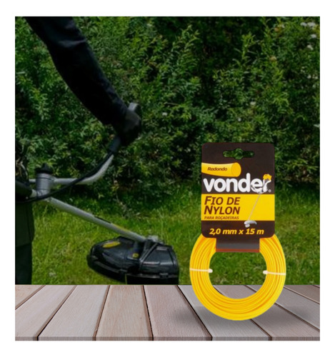 Fio De Nylon P/cortador Grama Roçadeira Vonder 15mts 2,0mm