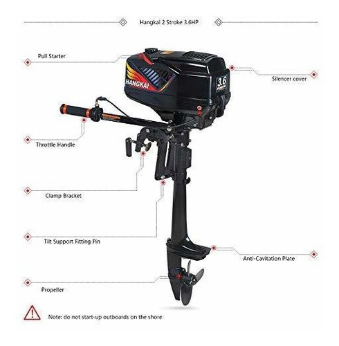 Motor Fueraborda Resistente 3.6 Hp 2 Tiempo Cdi Agua