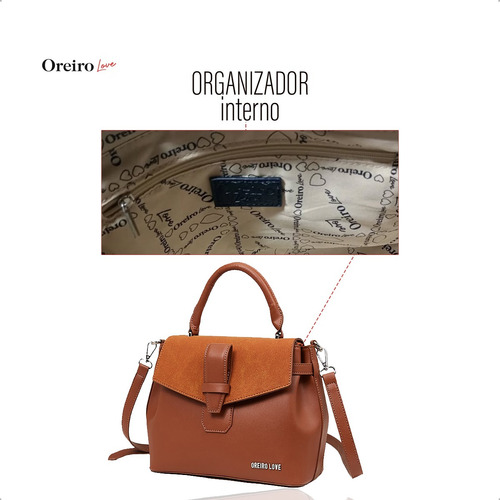 Cartera Urbana Oreiro Love Antirrobo Cuero Pu Dama Bandolera