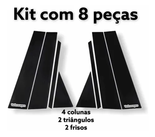 comprar Adesivo Aplique Colunas Vw Polo Nivus Black Piano 3m Porta