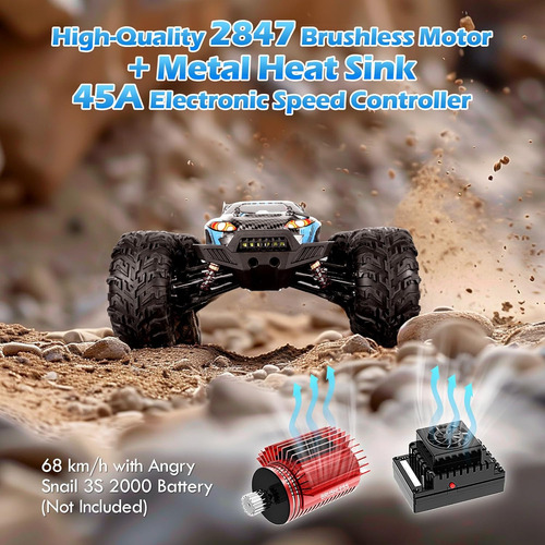 Itefdtutne Camión Rc Buggy Sin Escobillas 1/10 4x4