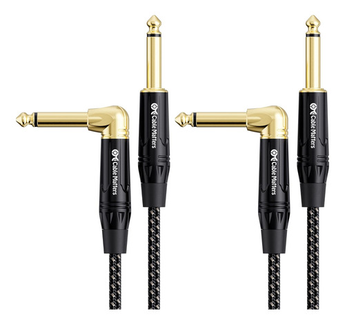 Cable Matters Trenzado 2-pack 1/4 Pulgada Ts Ángulo Der...