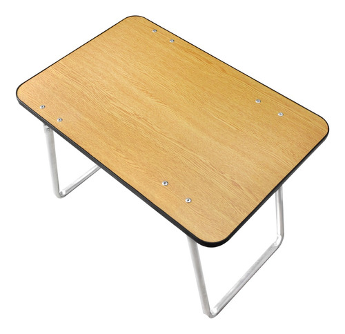 Mesa Plegable Aluminio Madera Melamina 68x45 Camping Balcón