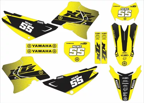 Kit Adesivo Moto Trilha Yamaha Xtz 125 0,20mm Motocross 060 Cor Tricolor