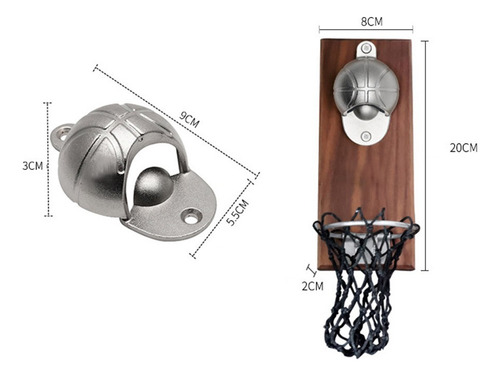 M Wall Mount Bottle Basketball Opener With Embedded Mag 7006