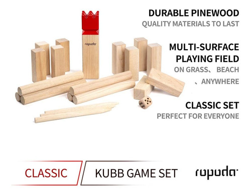 Imagen 4 de 6 de Ropoda Kubb Juego Premium Juego Para Patio / Exterior / C