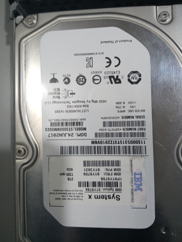 Ibm Disco Duro 3tb 81y9758 81y9759 81y3831 00x2350 New Box