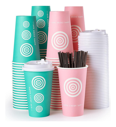 Vasos De Papel De 16 Oz, Paquete De 100 Vasos De Café Desech