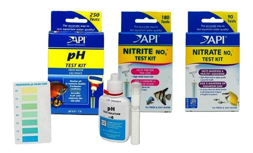 Combo Test Api Ph-no2-no3 Kit Acuario Agua Dulce Premium