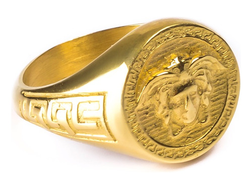 Anillo Versace - Enchapado En Oro - Calidad Premium