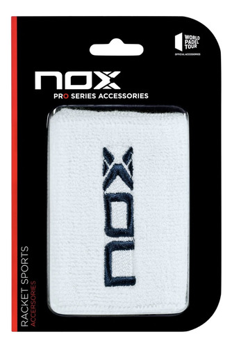 Muñequera Nox Blanca Logo Azul X2