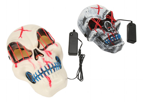 Capa Facial Up Halloween, 2 Peças De Led, 3 Modos Intermiten