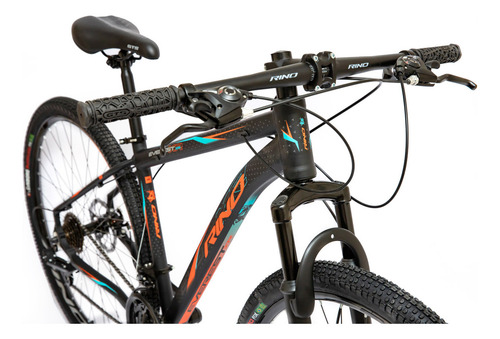 Bicicleta Aro 29 Rino Everest Disco 21 Vel. Cubo Roletado Cor Preto/prata/laranja Tamanho Do Quadro 21
