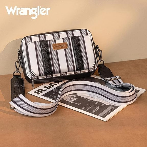 Cartera Deportiva Wrangler Cowgirl B Importada Original Negro Rayas