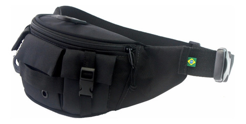 Pochete Masculina Bolsa De Cintura  Esportiva Motoqueiro Cor Preto