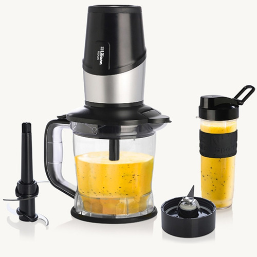 Imagen 6 de 9 de Licuadora/picadora portátil Liliana PicPlus AM312 1.2 L negra con jarra de plástico 220V - 240V