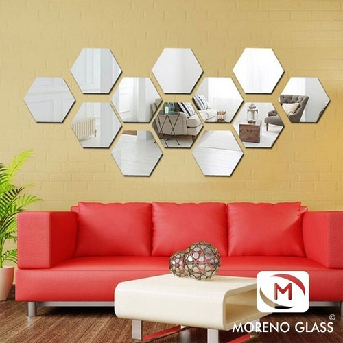 Hermosos Espejos Hexagonales Para El Hogar