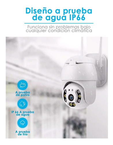 Imagen 6 de 7 de Cámara Domo Ptz Movimiento 360 Wifi Exterior Full Hd Flash