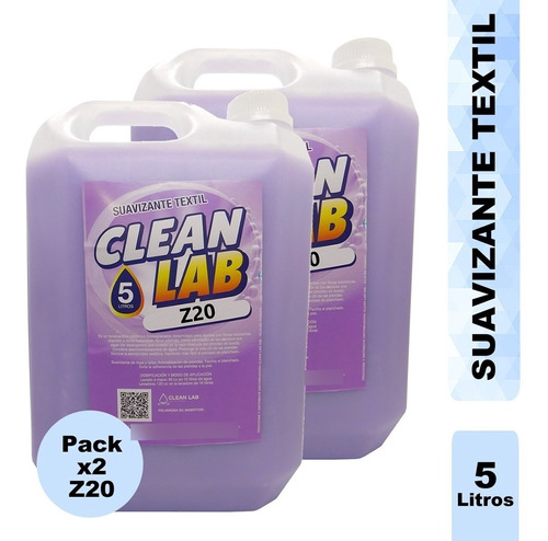 Suavizante Textil Z20 Violeta Pack X 2 Un. Clean Lab