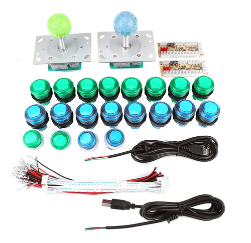 Juego De Mesa Parts 20 Botones Arcade Iluminados Con Led Par