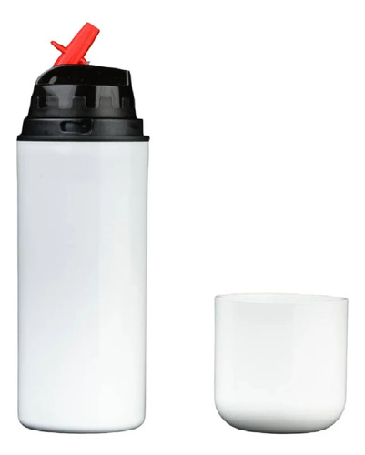 Termo Matero Con Tapa Sublimable 550ml Polimero Blanco