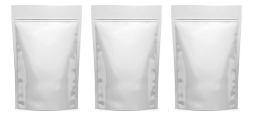 100 Bolsas Stand Up Pouch Cierre Hermético Resellable Blanco Bolsas Stand Up Pouch Cierre Hermético