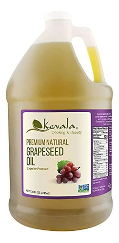 Kevala, Aceite Semilla De Uva, Natural, Galón, 3.78 Litros (1 Galón)