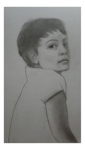 Retrato A Lápiz Personaliado De Un Rostro 30 X 23 Cm