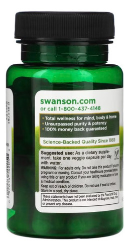 Shilajit 400 Mg Extracto X 60 Cápsulas Veg Swanson Sabor Sin Sabor