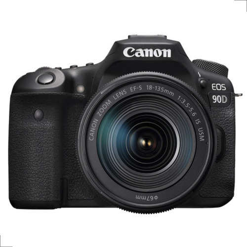  Canon EOS Kit 90D + lente 18-135mm IS USM DSLR cor  preto