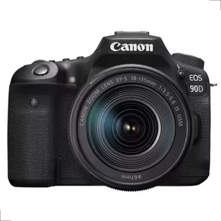 Canon EOS Kit 90D + lente 18-135mm IS USM DSLR cor preto