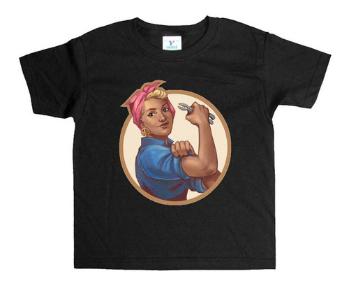 Remera Negra Niños Pinup R52