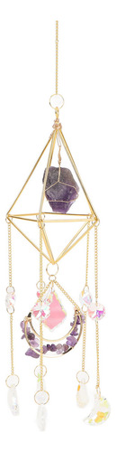 Carillón De Viento Colgante De Cristal Violeta, Con Forma De