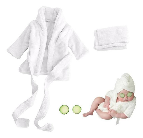 Bata De Baño Blanca Hing Newborn Full Moon 100 Days Baby Pho