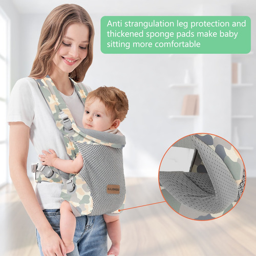 Portabebés Con Soporte Lumbar Ergonómico, Ajustable Y Transp
