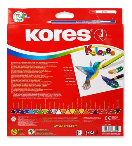 Colores Kores 24 Piezas + Pincel + Sacapuntas De Regalo