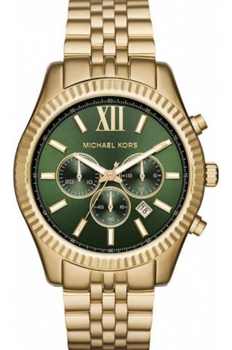 Reloj Michael Kors Mk8446 Lexington dorado y verde