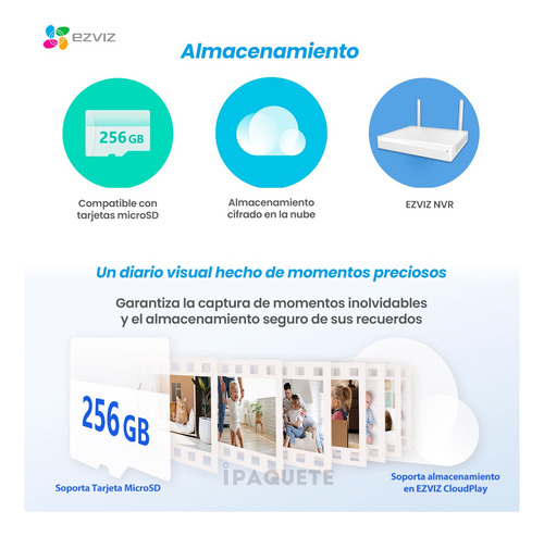 Cámara Seguridad Ip Ezviz Wifi Hd Motorizada Interior +128gb