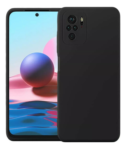 Carcasa Silicona Antihuellas Para Xiaomi Redmi Note 10s 4g Negro 1 Un Ct