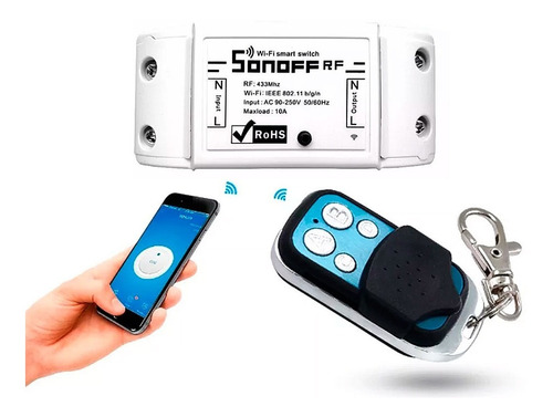 Imagen 1 de 9 de Sonoff Rf Switch Wifi + Control Remoto Inteligente