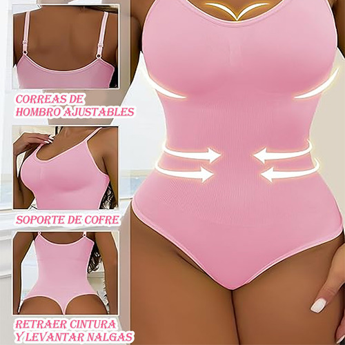 Bodysuit Shapewear Body Para Mujer Con Control De Barriga Rosa L