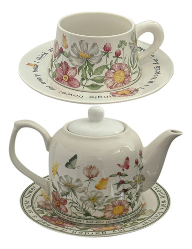 Tetera Con Taza De Té Y Platillo, Juego De Tazas De Café,