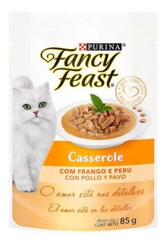Racão Úmida Fancy Feast Cassarola Frango Sachê 10x85gr
